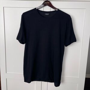 Zara Men’s Black Knit Short Sleeve Crewneck Sweater Size XL